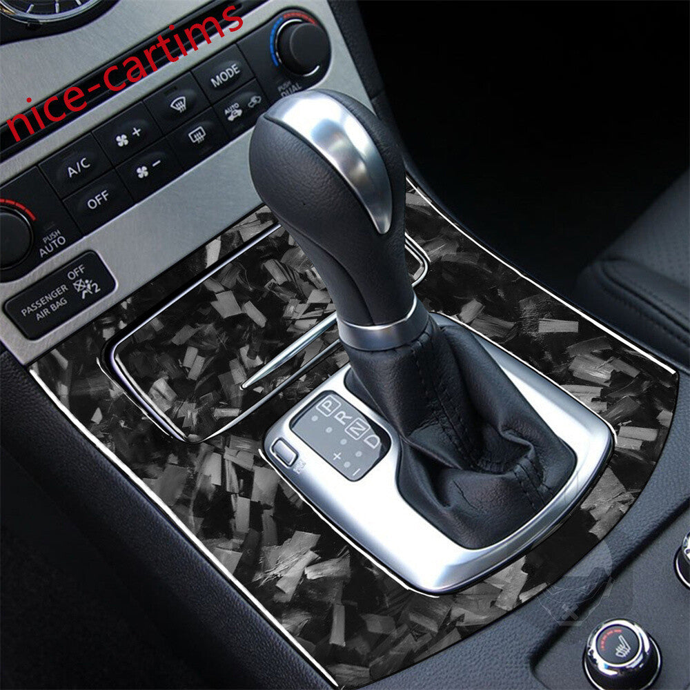 2¡ÁForged Carbon Fiber Gear Shift Panel Trim Fit for Infiniti G37 Sedan 2007-2009