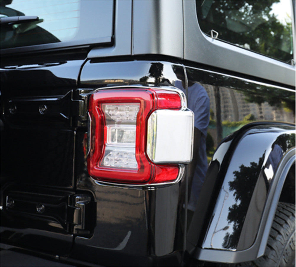 Rear Lamp Tail Light Cover Chrome Trims Garnish for Jeep for Wrangler JL 2018-2022