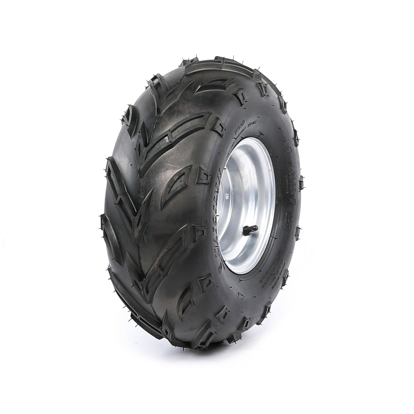 2-Piece Set of 16x8-7 Go-Kart Tires, Wheels, and 4 Studs for All-Terrain Vehicles, Four-Wheel Off-Road Coolers