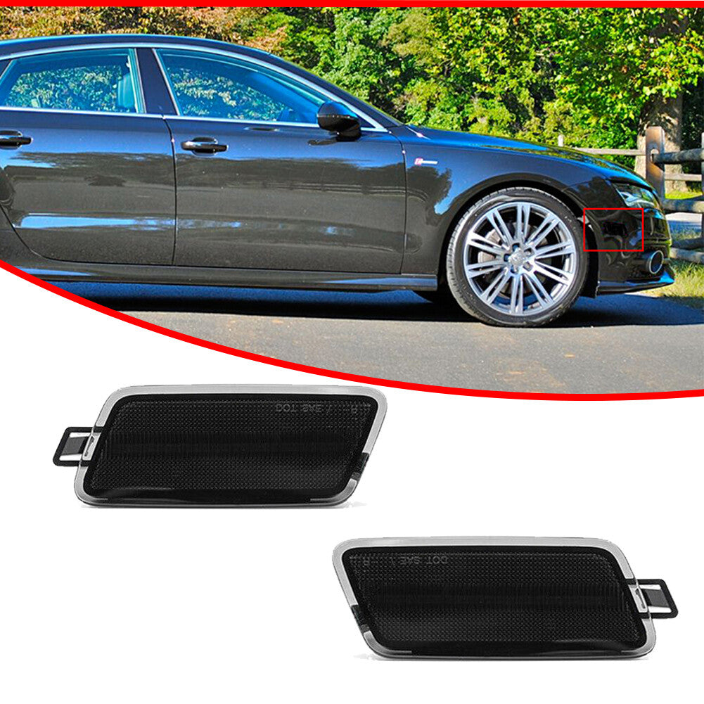 For 2012 - 2017 for Audi A7 S7 RS7 Quattro Smoked Lens Front Side Marker Lights - v
