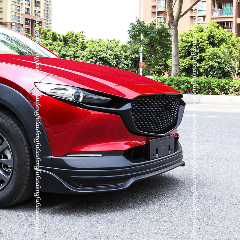 Glossy Black Front Bumper Grille Side Molding Covers for Mazda CX-30 2020-2022