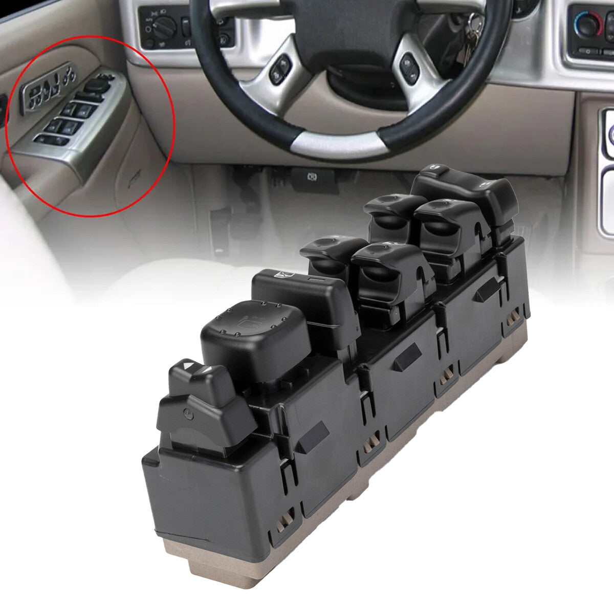 Power Window Switch Front Drive Left Side Black 15883320 for Silverado ( ) v