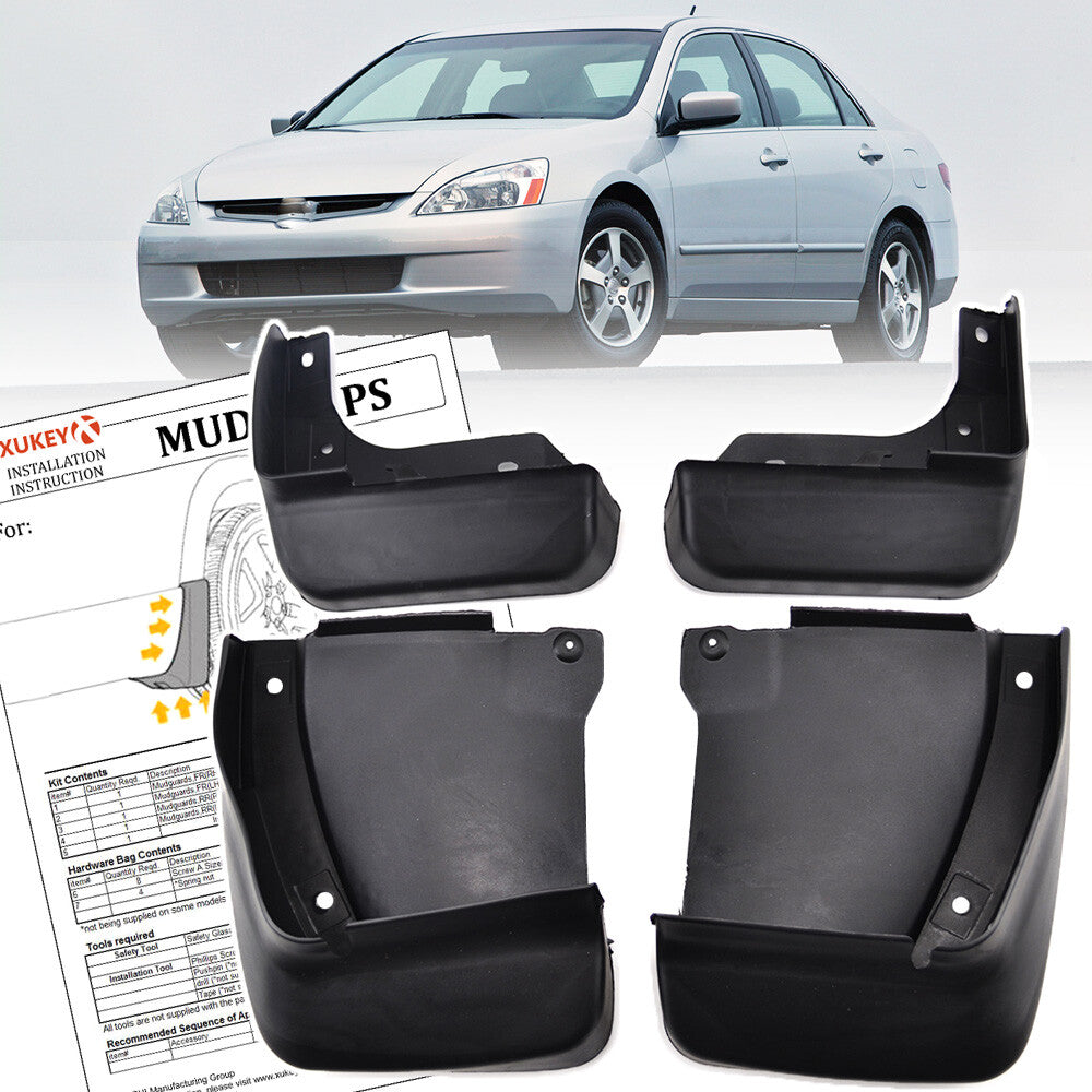 4PCS Splash Guards Mud Flaps Mudguards for Honda Accord 2003-2007 Front and Rear Q