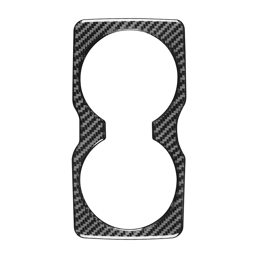Carbon Fiber Rear Water Cup Holder Panel Cover Trim for Jeep Cherokee 2014-2022