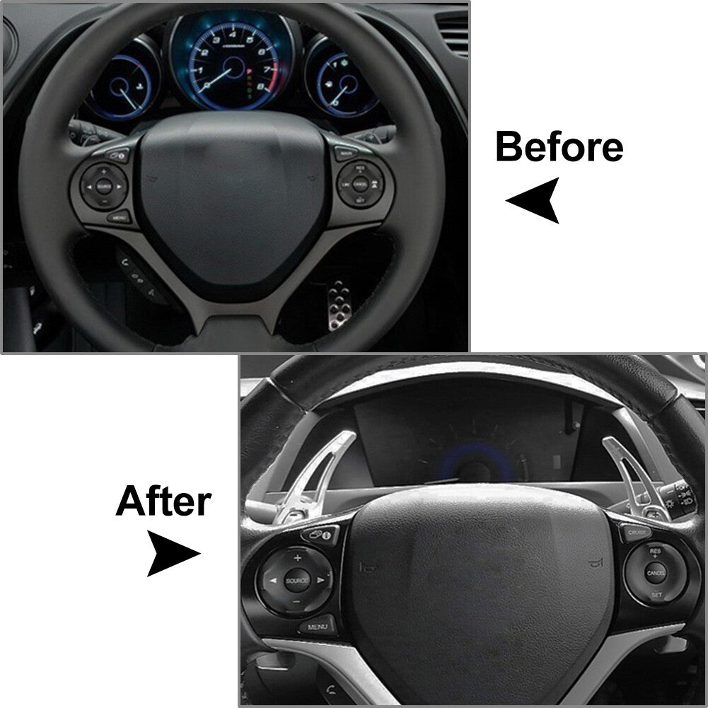 Steering Wheel Shift Paddle Shifter Extension for Honda for Civic 9th 2012-15 Black