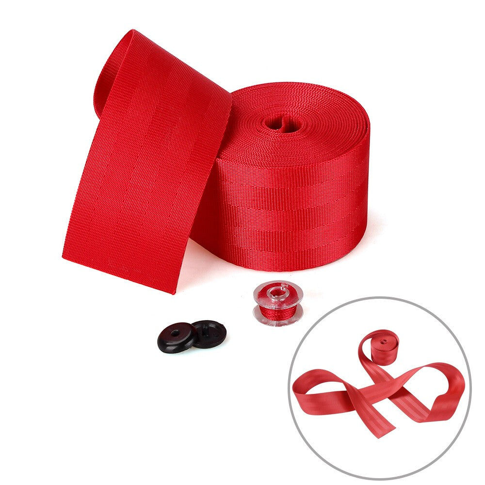 Car for Seat Belt Webbing Polyester for Seat Lap Retractable Nylon Strap Red Q