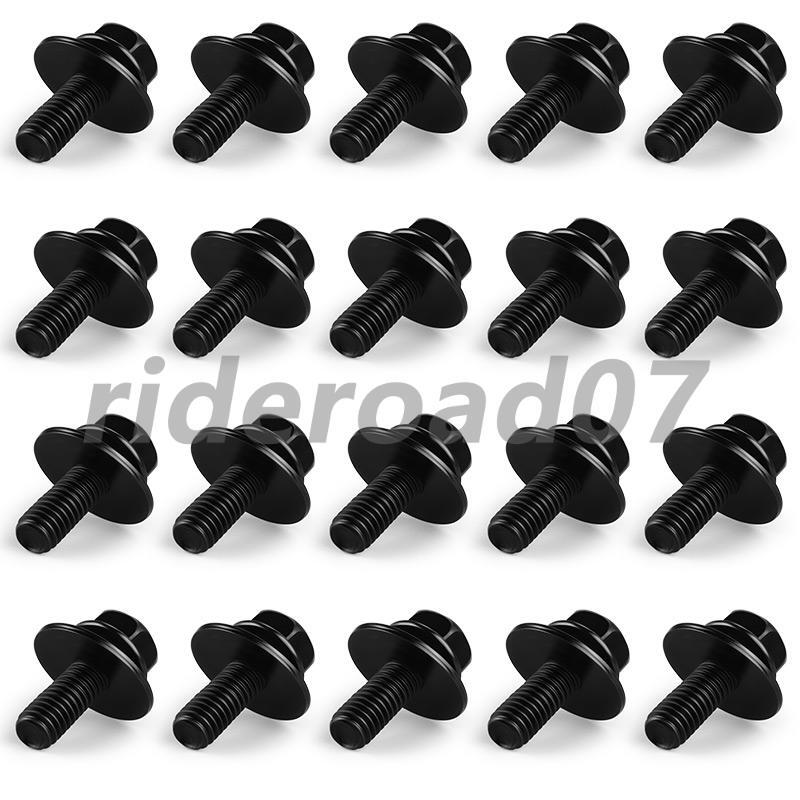 20PCS Universal Car Body Bolts- M6-1.0 x 16mm Long- 17mm Washer- 10mm Hex