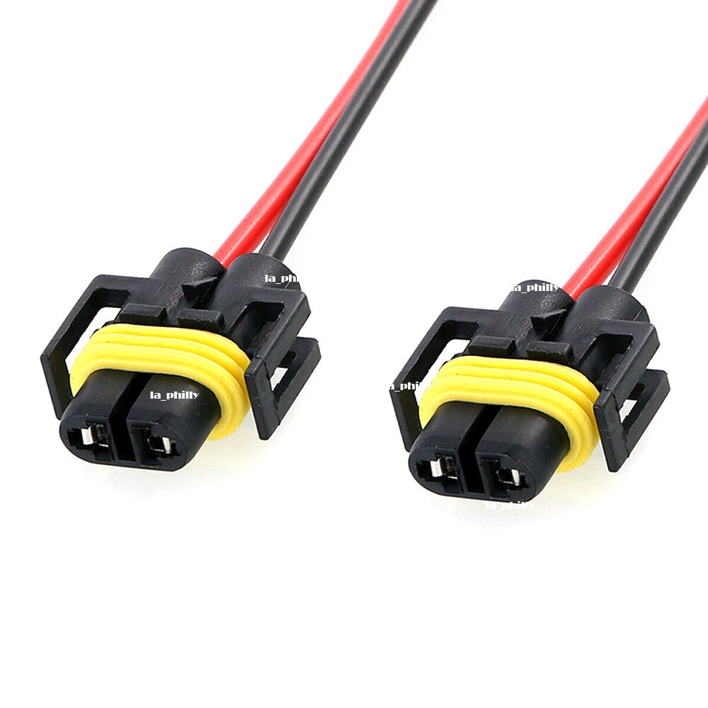 2Pcs H11 Headlight Fog Light Bulb Holder Connector Wiring Harness Socket Wire Q