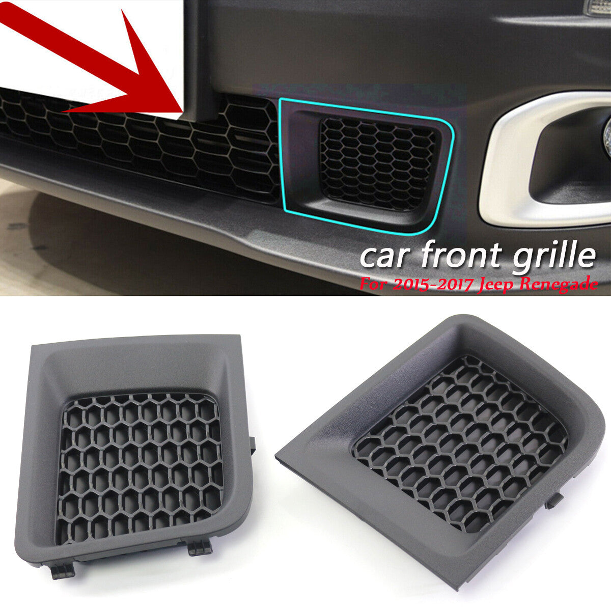 Right and left front bumper lower grille cover fits for Jeep Renegade 2015-17