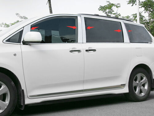 Silver Stainless Window BC-Pillar Panel Trim Post for Toyota for Sienna 2011-2019