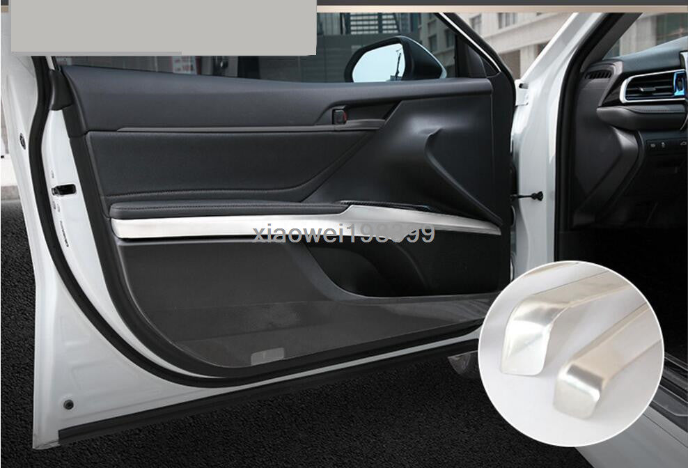 4X Silver Inner Door Handle Armrest Strips Cover trim for Toyota for Camry 2018-2023
