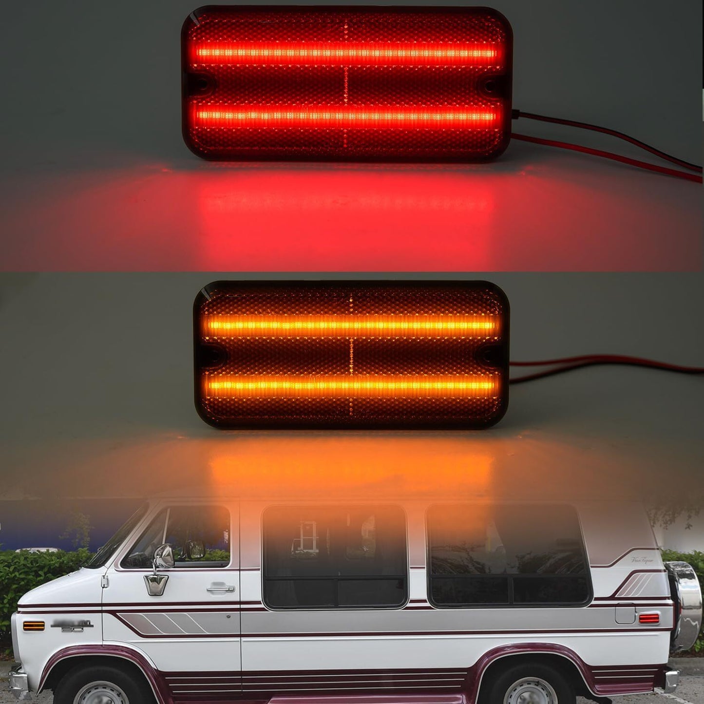 LED side marker light set suitable for 1985-1995 G10 G20 for GMC G1500 G2500 front and rear- v