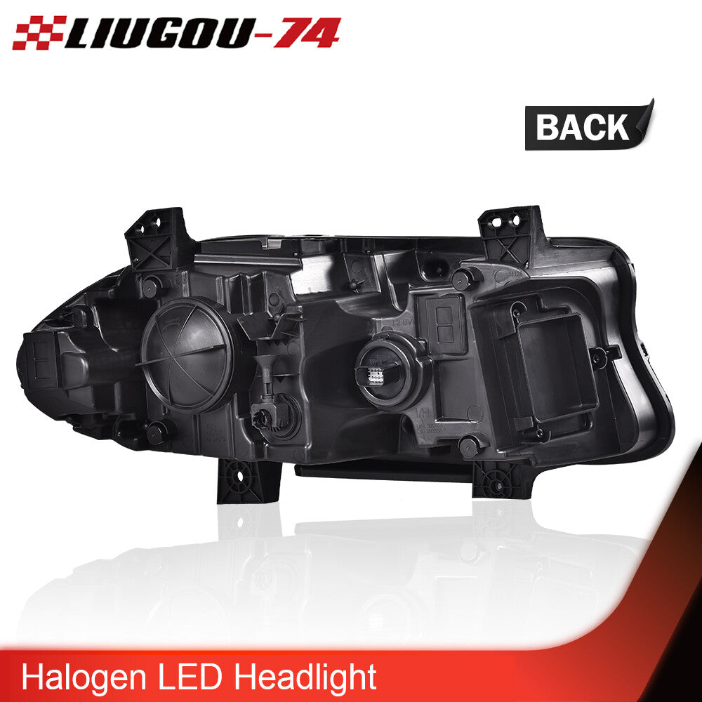 Fits 2015 - 2022 for Dodge Charger Halogen Projector Headlights with LED DRL LH Driver - v