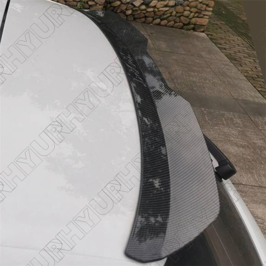 Rear Roof Lip Spoiler Wing Glossy Carbon Fiber Color for SUV MPV ABS (Hard) Q