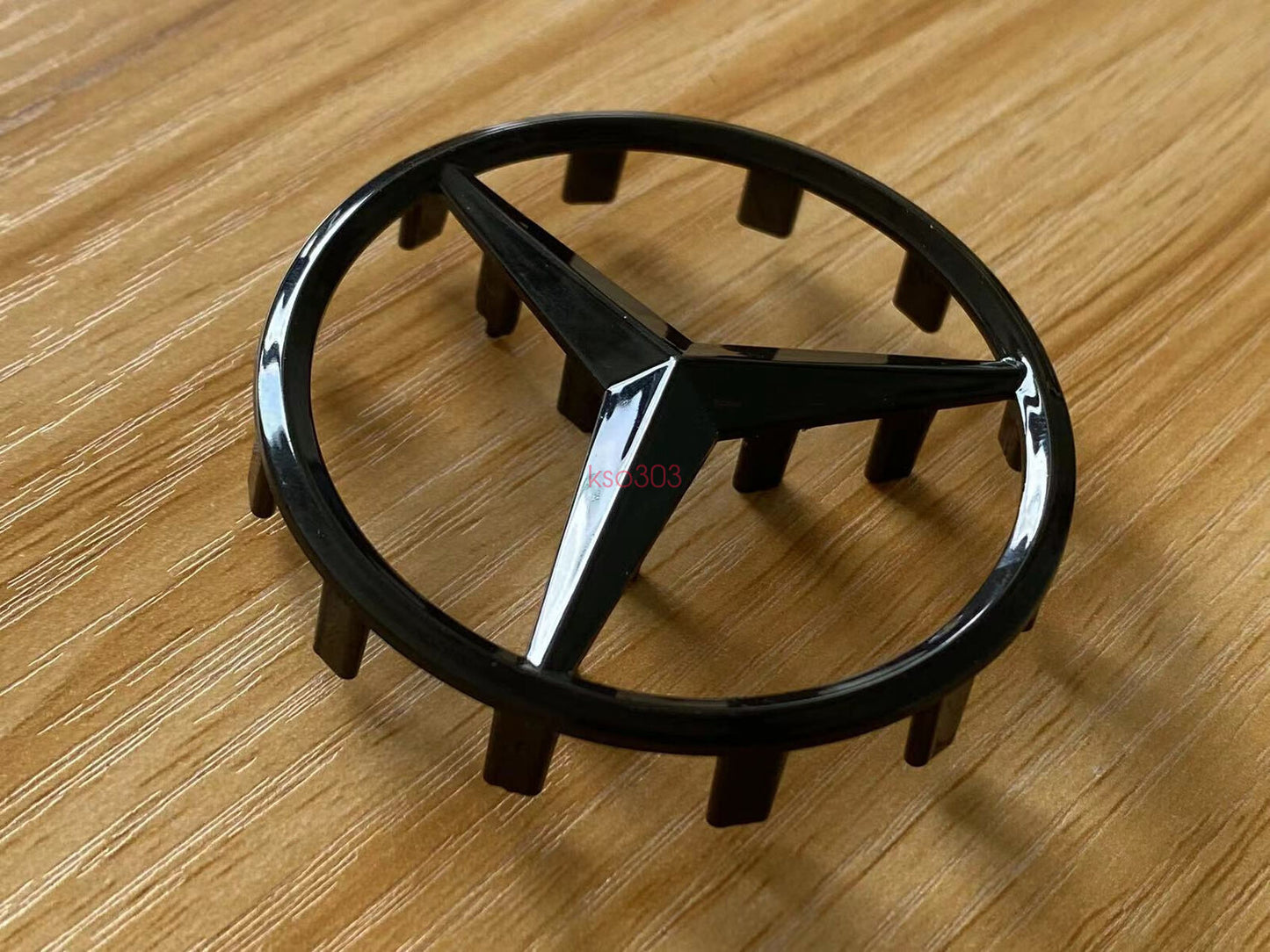 NEW FOR ML GL w/ Pins Glossy Black Star Emblem Badge 57mm AMG