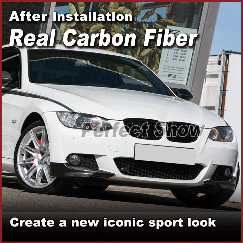 for BMW E92 3 Series Coupe M Tech 07-09 REAL Carbon Front Bumper Splitters Flap