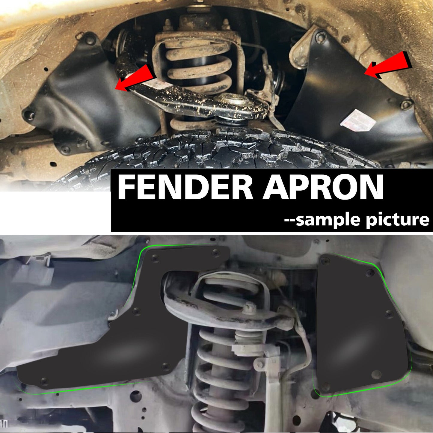 Set for ford Ranger Everest U375 UA Front Splash Shield Fender Liner Apron Seal Q