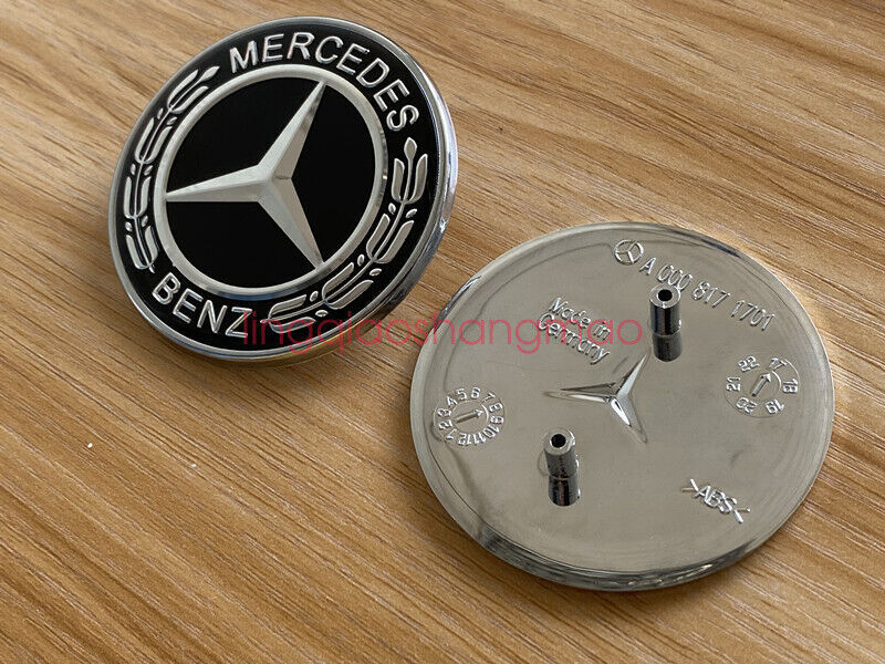 for MERCEDES CLK CLS E ML GL FRONT HOOD BADGE BLACK EMBLEM A2078170316