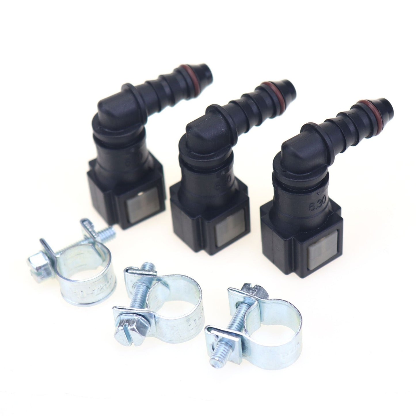 3-Piece Pack of Automotive Fuel Line Hose Quick-Release Female Connectors 6.30mm ID6