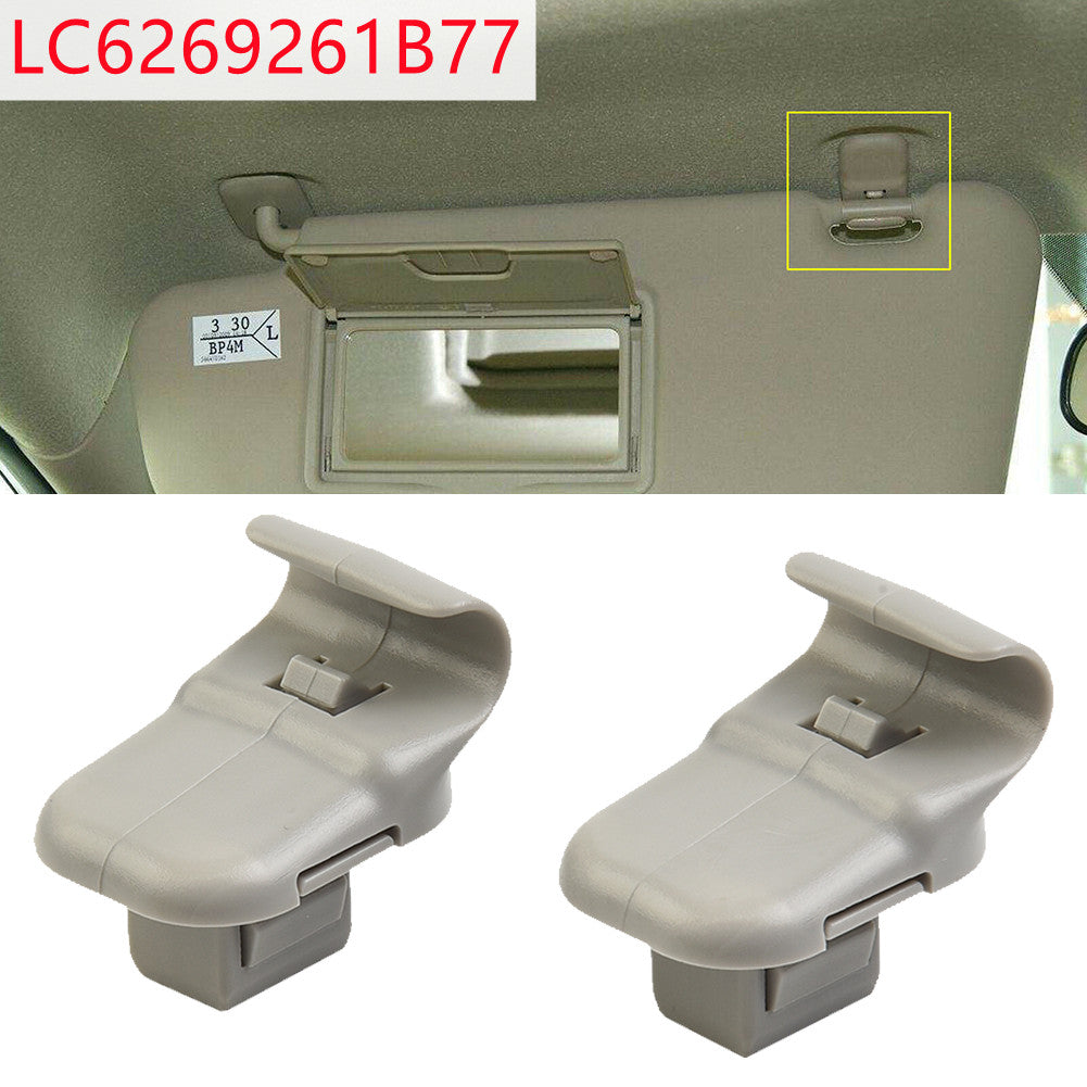 2pcs/Set Car Grey Sun Visor Clip LC6269261B77 for Mazda 3 5 6/CX-7/CX-9/RX-8 MPV