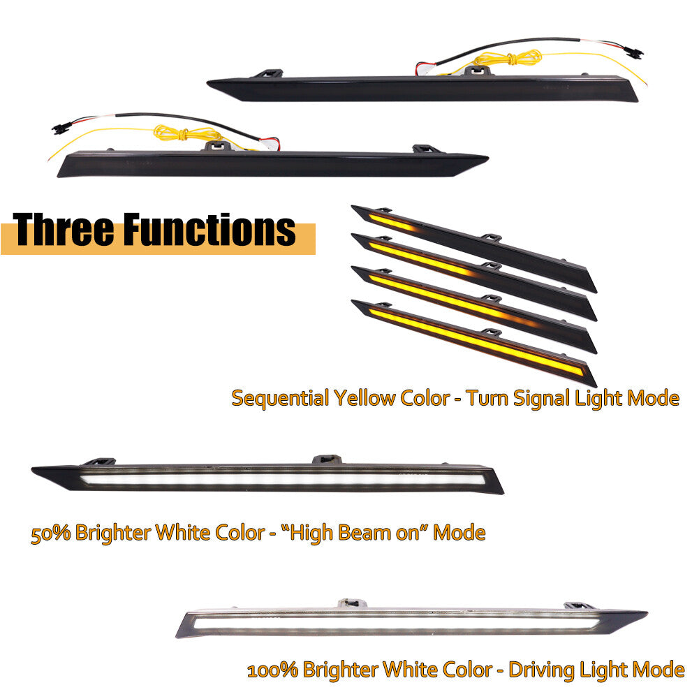 Suitable for 19, 20, 21 RAV4 smoke lens sequence, amber signal, white DRL LED light- v
