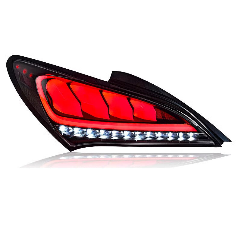 Left side applicable to 2010-2016 for Hyundai for Genesis Coupe, shiny white sequential LED taillights.