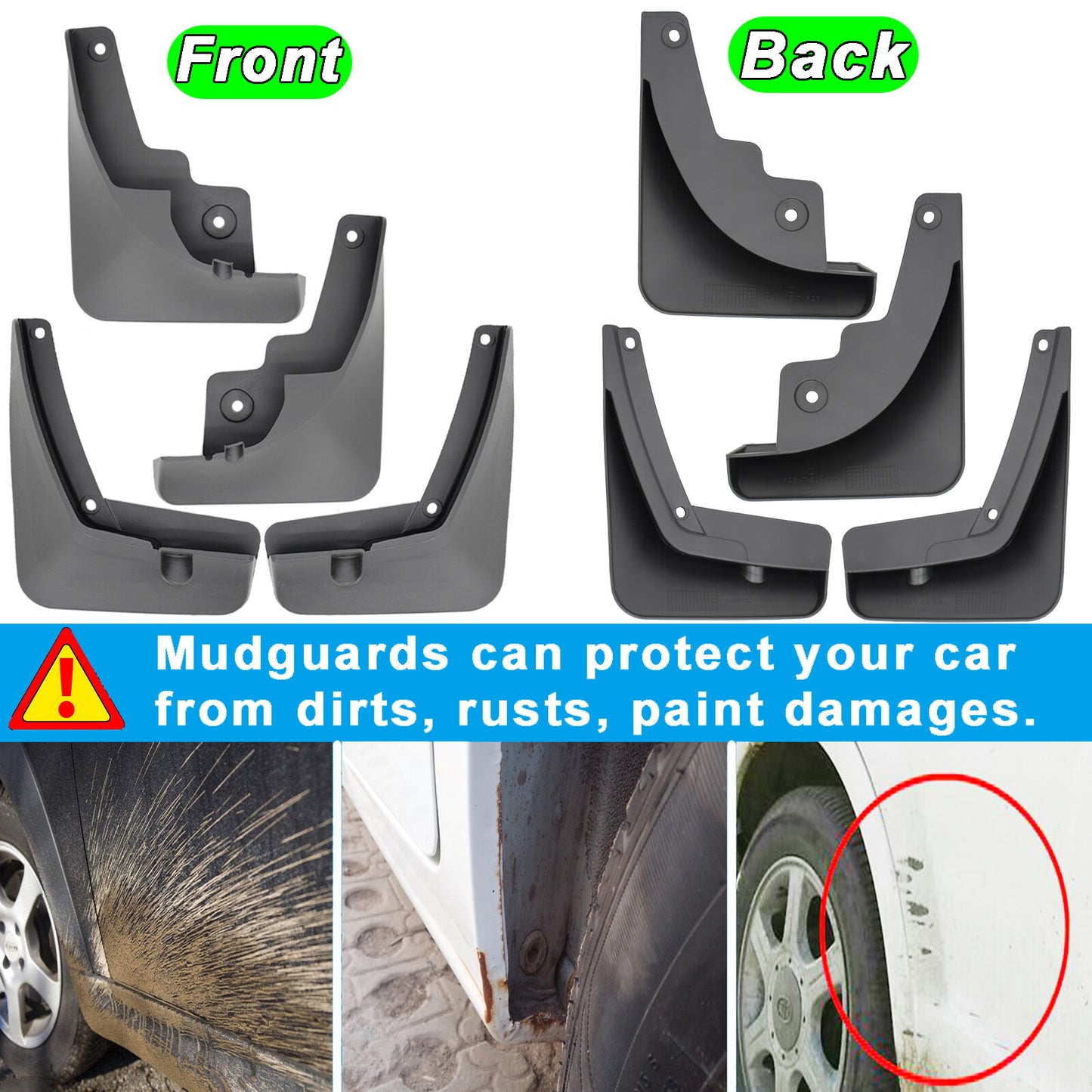 Splash Guard Mud Flaps Mudguards Rear Front for Ssangyong for Korando C300 2019-2021 Q