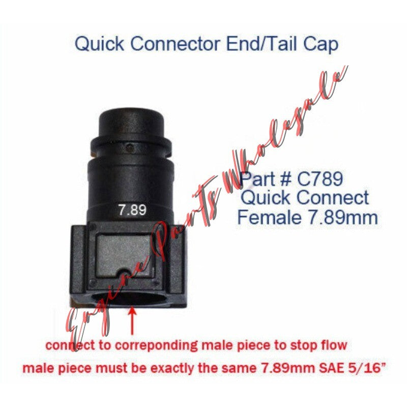 Female 5/16 in 7.89mm Stopper Shut-Off Plug End Cap Fuel Line Quick Connector Q