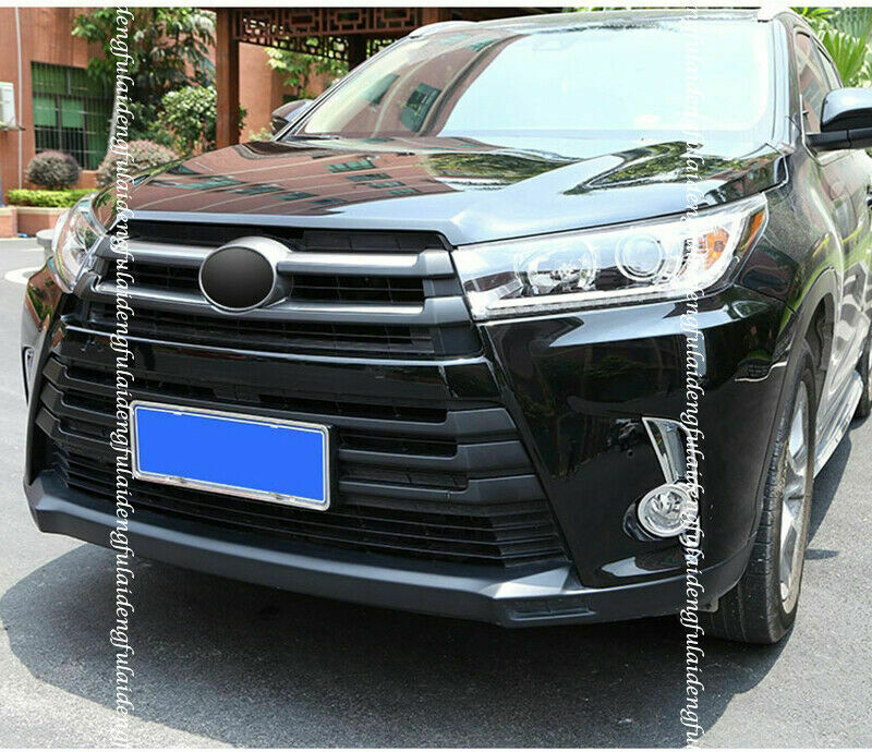 10X for Toyota Highlander 17-19 Piano Black Front Bumper Grille Grill Cover Trim
