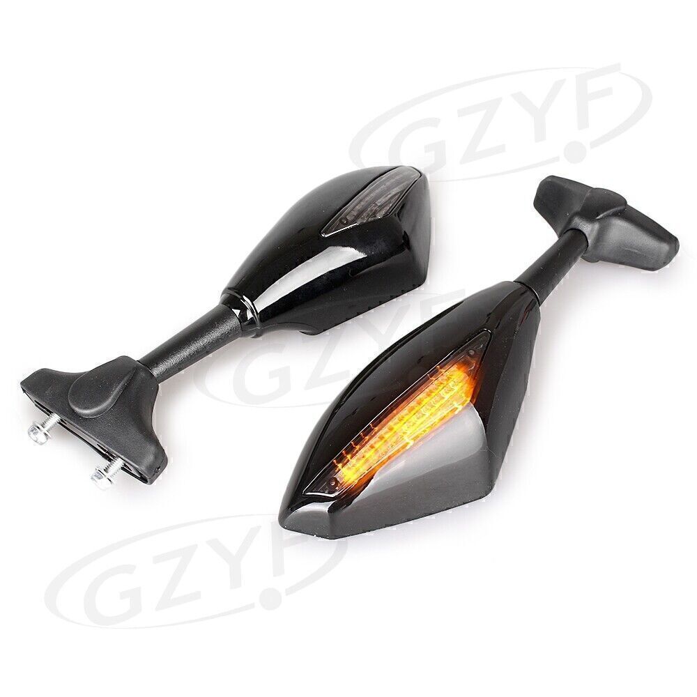 Universal Rear View Mirrors w/LED Turn Signal Lights for Honda CBR600RR 750RR