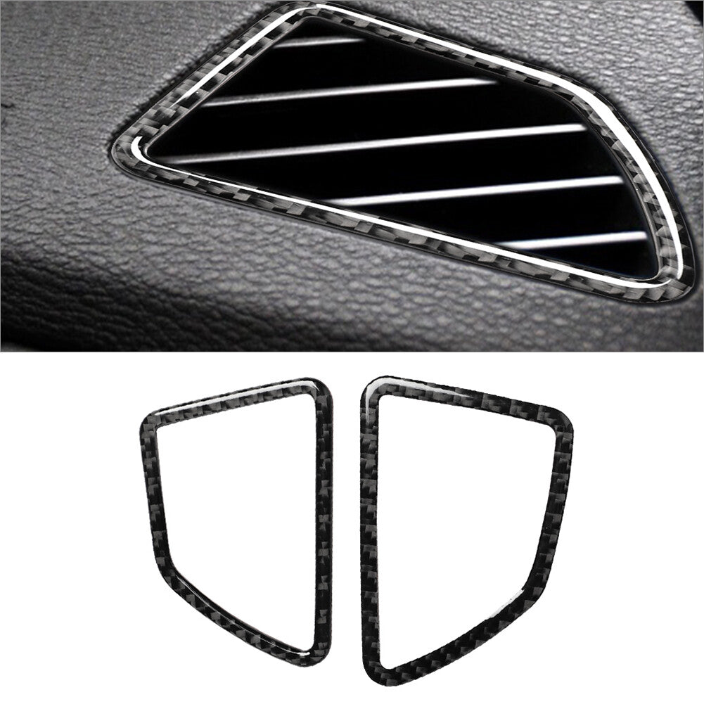 2Pcs Carbon Fiber Central Console Storage Box Cover Trim for Audi Q5 2018-2021 v
