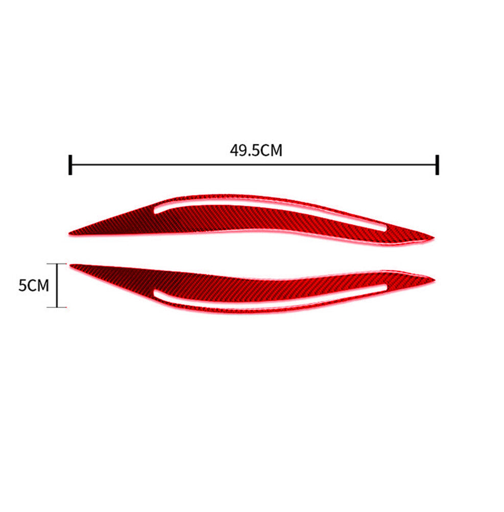 2x red carbon fiber headlight eyebrow trim for BMW 5 Series F10 2014-2016