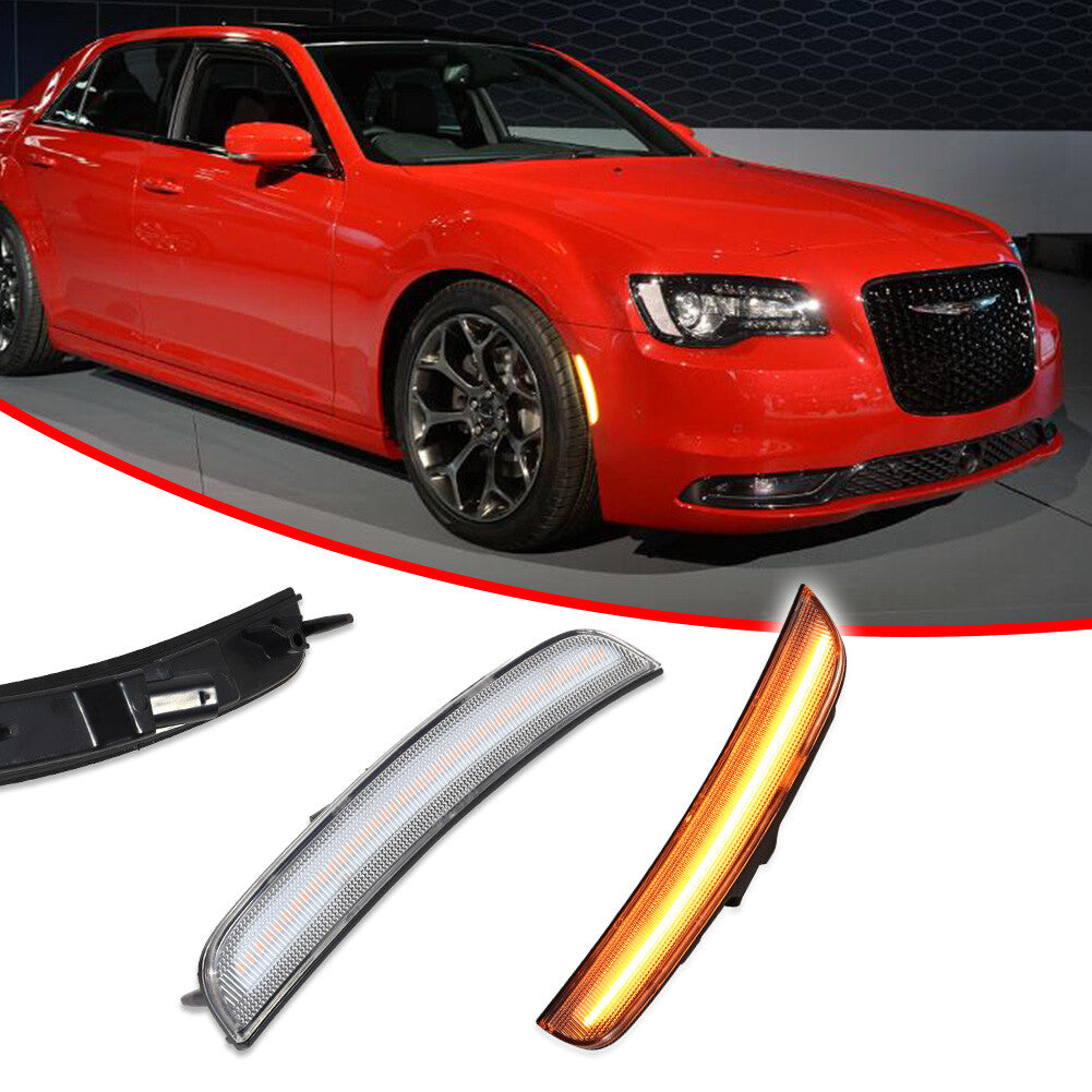 Transparent lens with LED front marker light suitable for 2015-2023 for Chrysler 300 300C- v