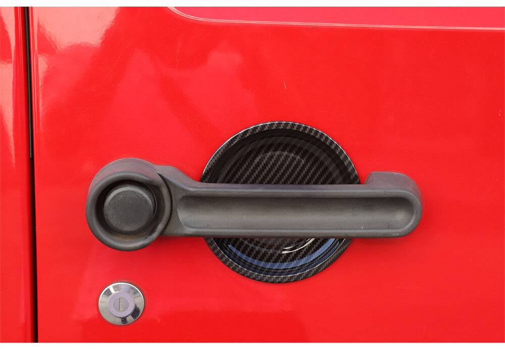 for Jeep for Wrangler JK 4Dr 2007-17 Side Tailgate Door Handle Bowl Trim ABS Carbon