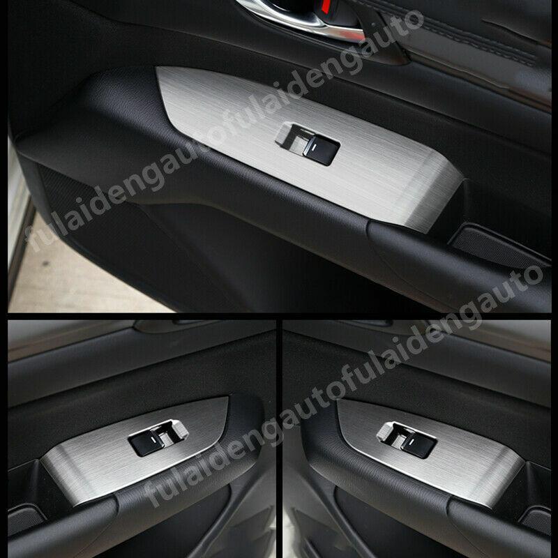 4PC for Mazda CX-5 2017-2021 Stainless Door Window Lift Control Panel cover trim