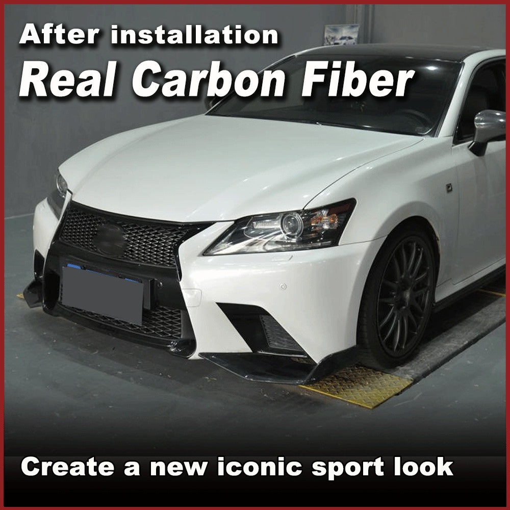 for Lexus GS350 GS F Sport 2013-2015 REAL Carbon Front Bumper Lip Spiltter Flap