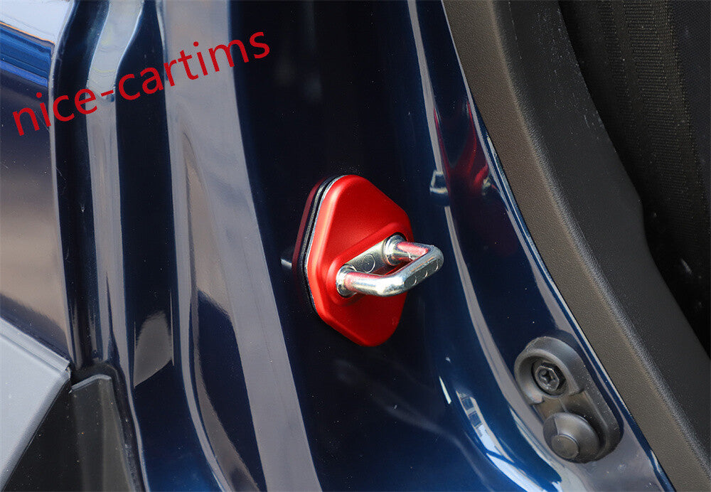 5¡ÁAlloy Red Car Door Lock Protector Buckle Cover for Suzuki for Jimny 4-door 2019-24