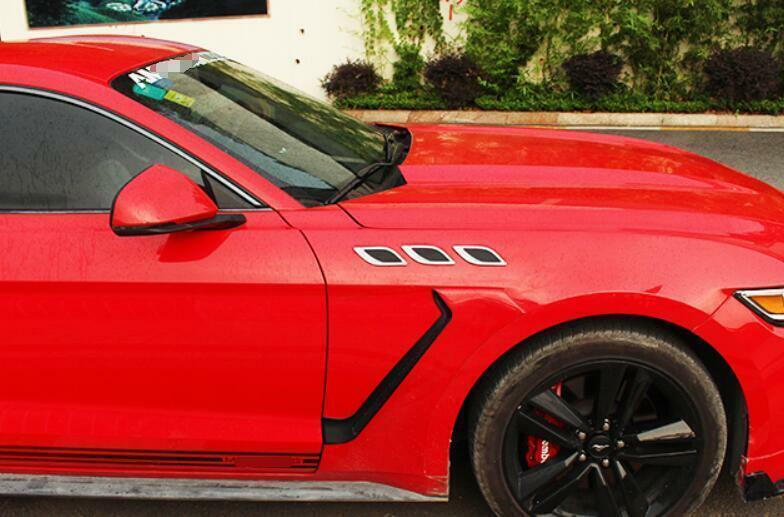 Fit for Ford for Mustang 2015-2022 ABS Chrome Side Vent Fender Flank Cover Trim 6PCS