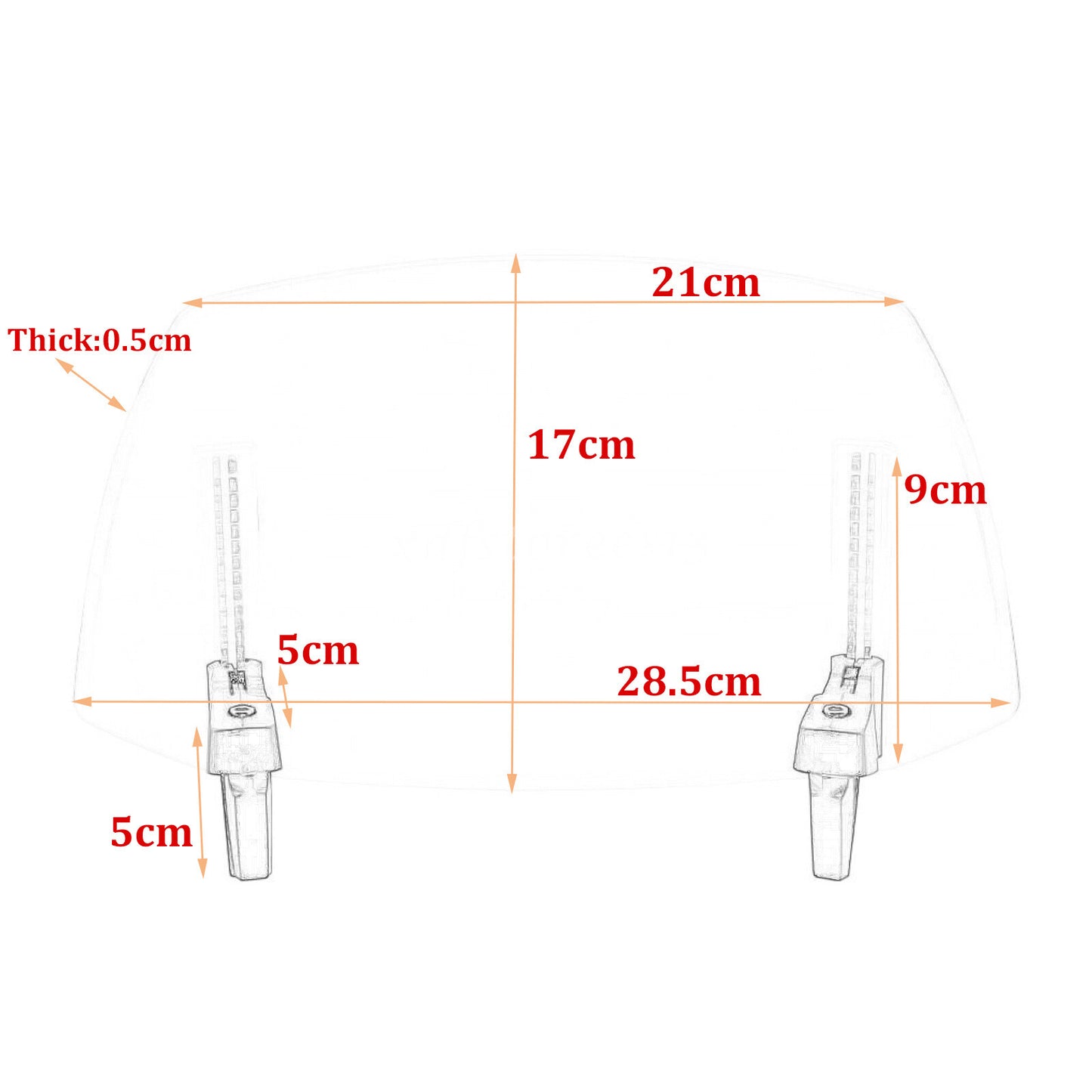 Motorcycle Clip on Windshield Adjustable Wind Screen Deflector Extension Spoiler Q