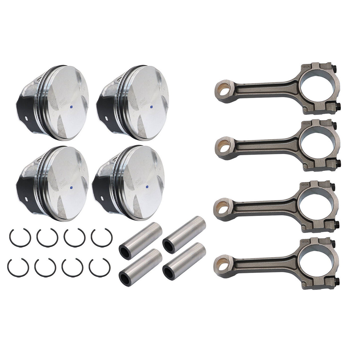 4x Pistons Rings 12578324 ConRods 12654958 for Buick for Chevrolet for GMC for Saturn 2.4L