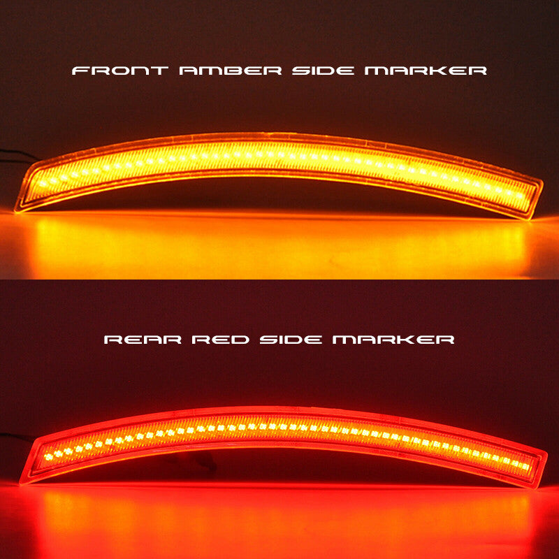 Smoked Front and Rear LED Side Marker Light Lens Kit for 2014 - 2019 C7 for Corvette - v