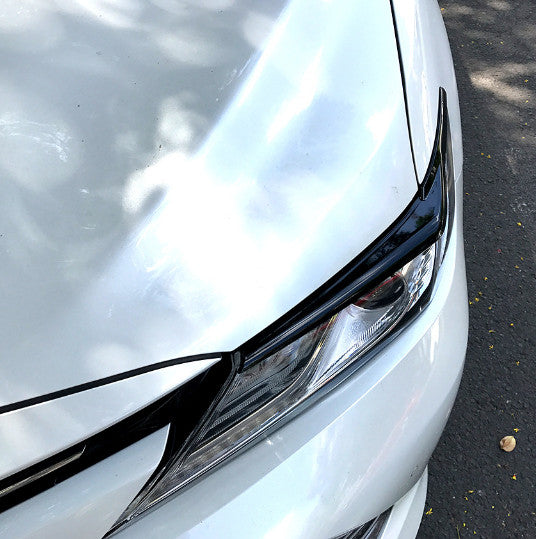 Glossy Black Headlight Eyelid Cover Eyebrows for Toyota for Camry Se Xse2018-2022