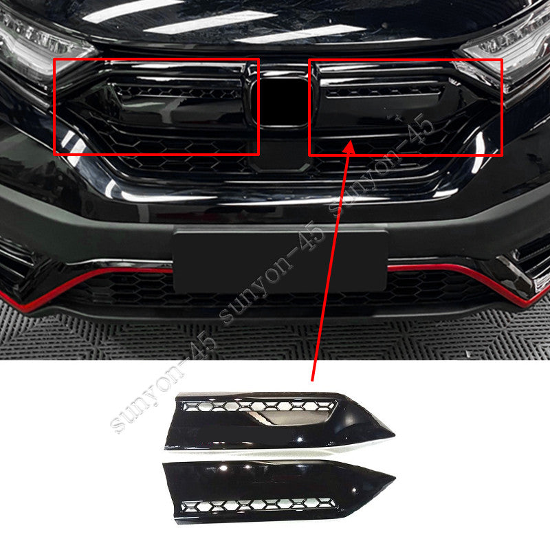 For 2020-2022 for Honda CR-V CRV ABS Black front bumper grill forming strip trim 2X