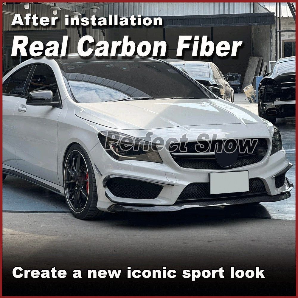 Carbon Bumper Side Blade Splitter Canards for Mercedes C117 W117 CLA45 13-15