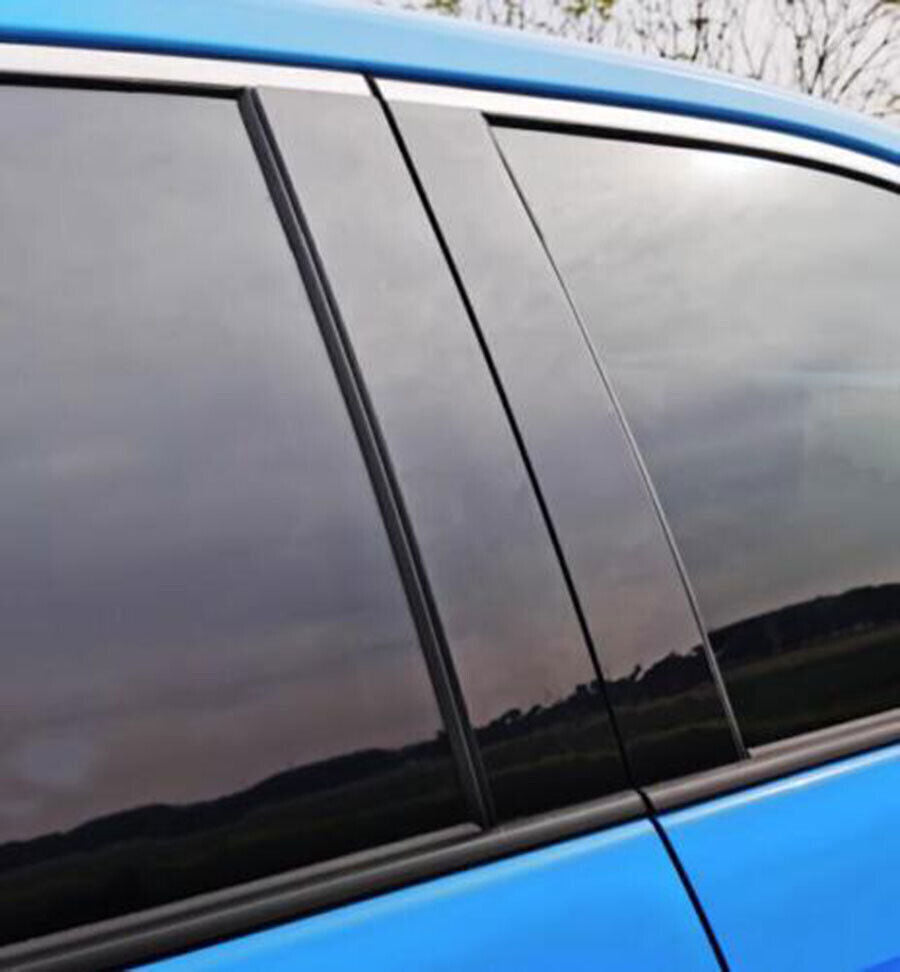 Piano Black Look Pillar Post Door Window Strip Trim for Subaru Forester 2014-18