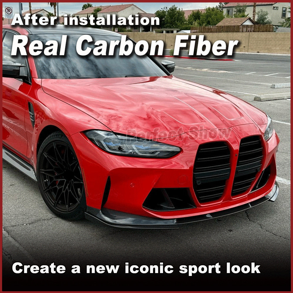 for BMW G80 M3 G82 G83 M4 Real Carbon Fiber Front Bumper Lip Spoiler Splitters