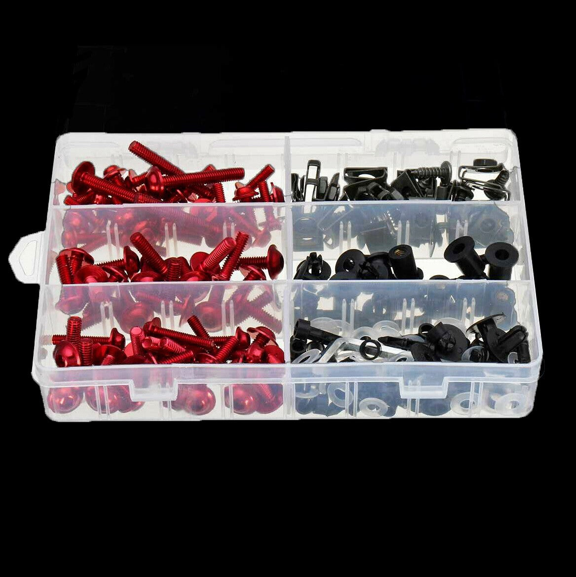 223PCS Fit For ZX6R 7R 250 Motorcycle Red Complete Fairing Screws Nut Bolts Kit
