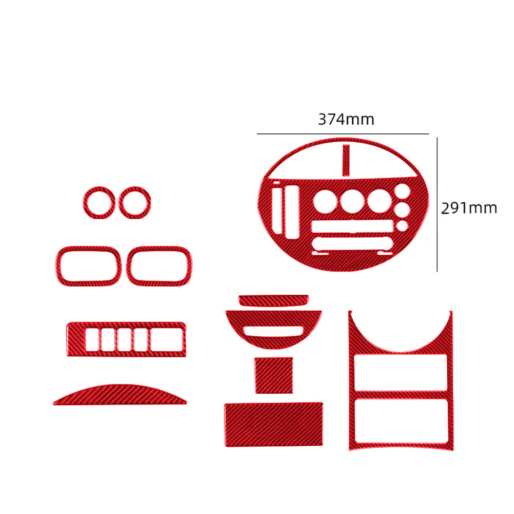 Red Carbon Fiber Climate Control Console Surround For Outlander 14-16 v