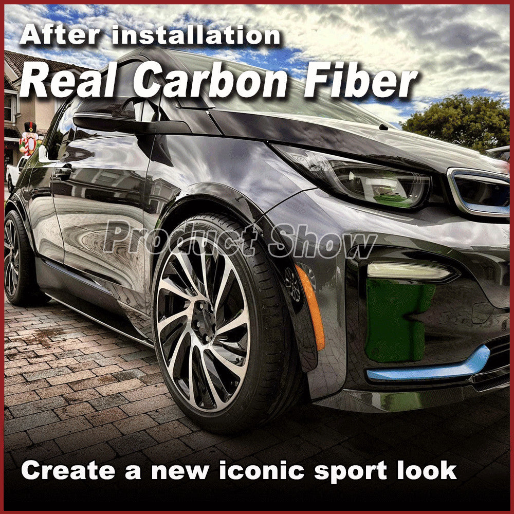 Carbon Fibre Side Skirts Rocker Panel Lip Splitters for BMW I3 Series I01 14-20
