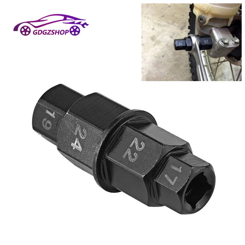 Motorcycle Spindle Front Rear Wheel Drive Socket Removal Axle Tool 17 19 22 24mm